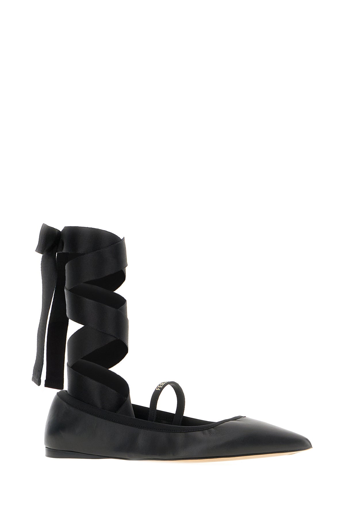 Ferragamo Ballerine in nappa nera, view 2