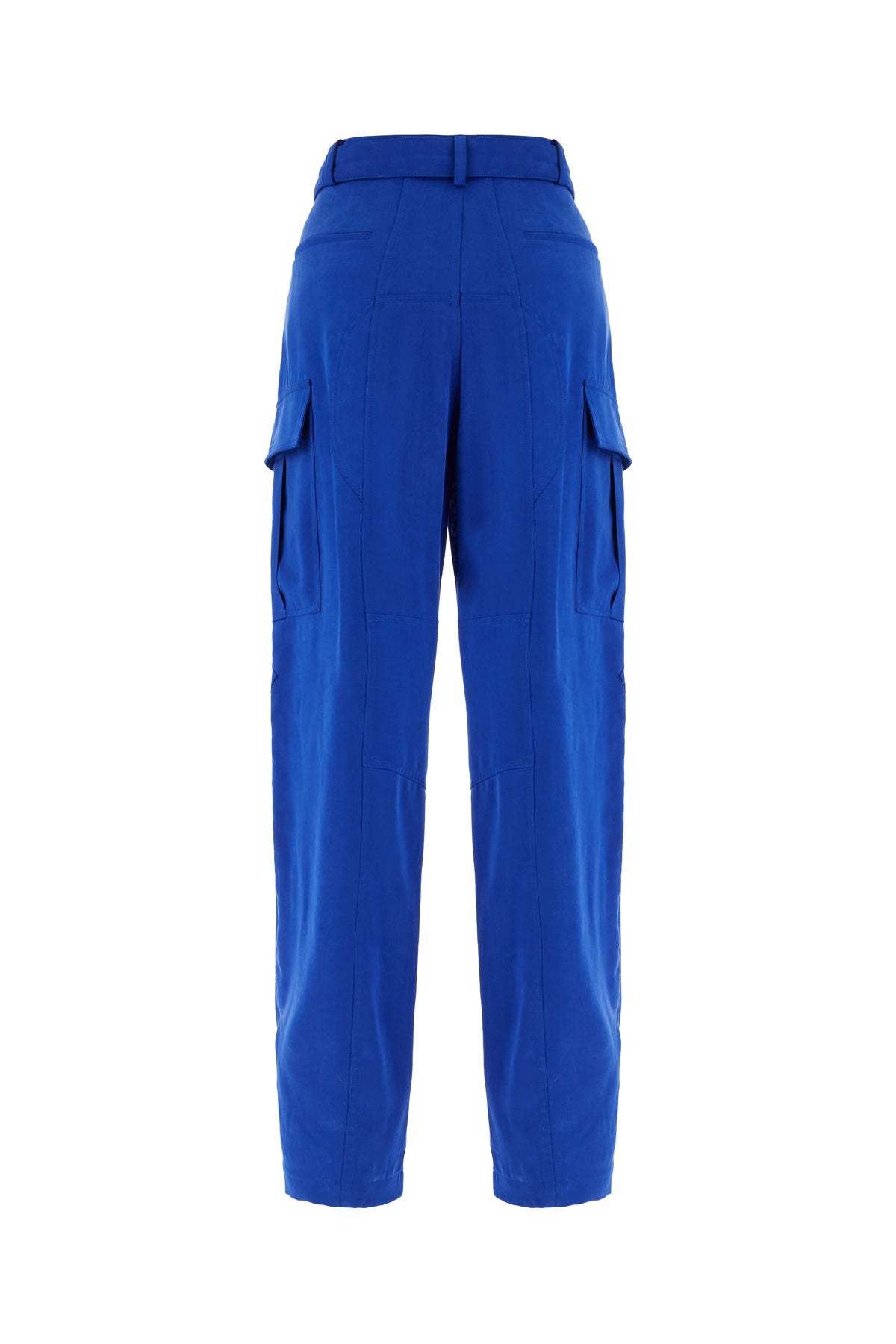 Ferragamo Pantalone cargo in lyocell blu elettrico, view 2