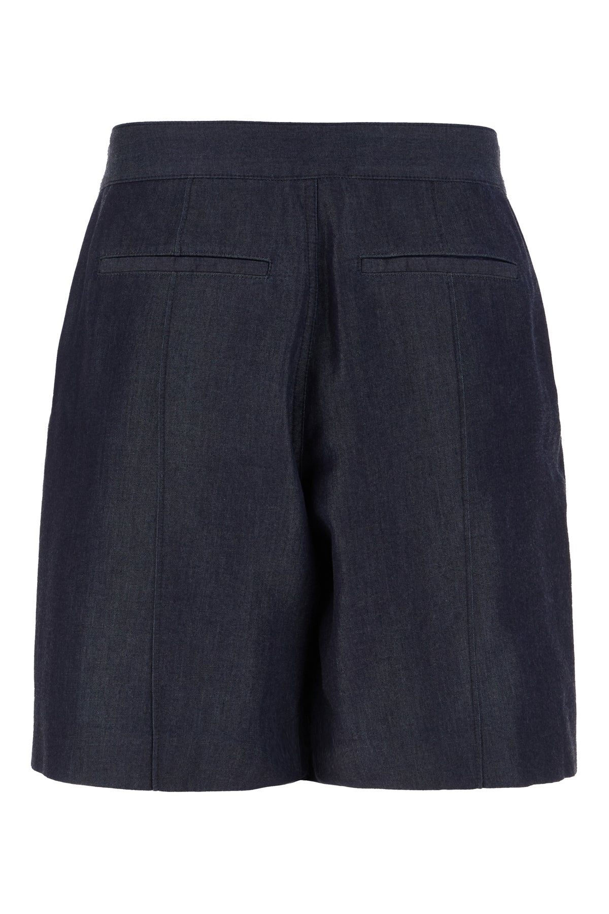 Alexander McQueen Bermuda in misto cotone blu denim, view 2