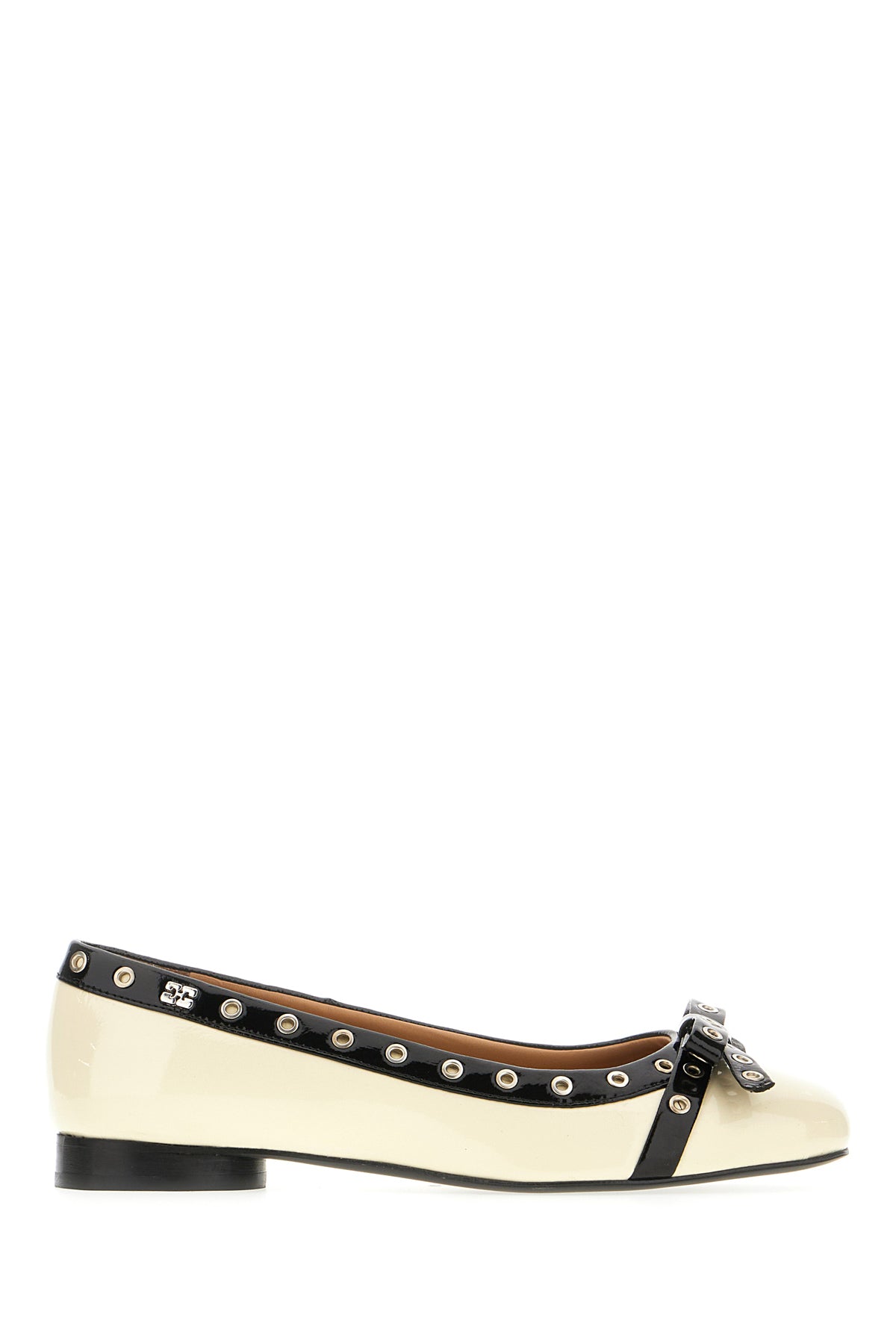 Ganni Ballerine in pelle avorio