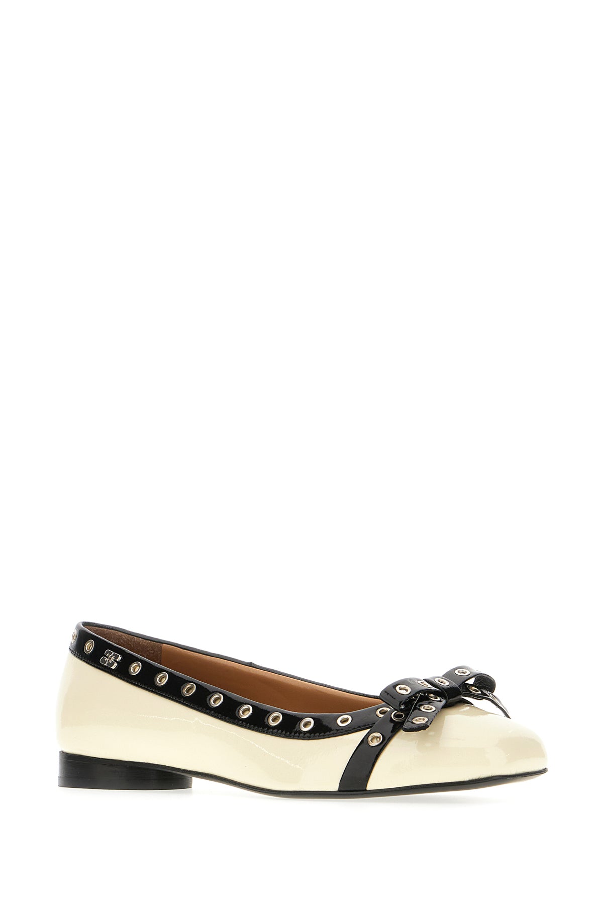 Ganni Ballerine in pelle avorio, view 2