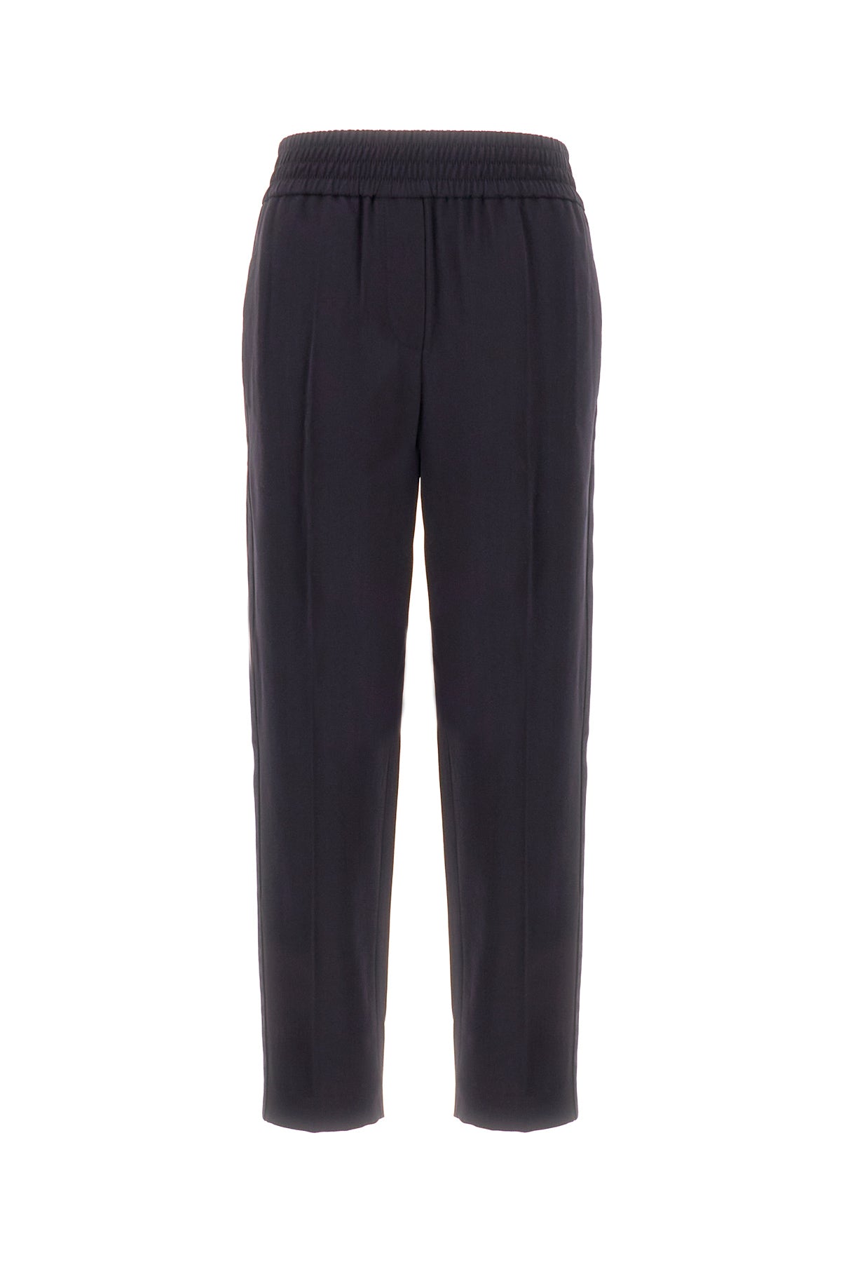 Brunello Cucinelli Pantalone in misto viscosa blu notte