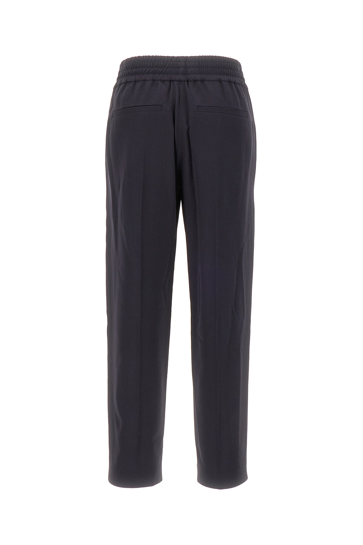 Brunello Cucinelli Pantalone in misto viscosa blu notte, view 2