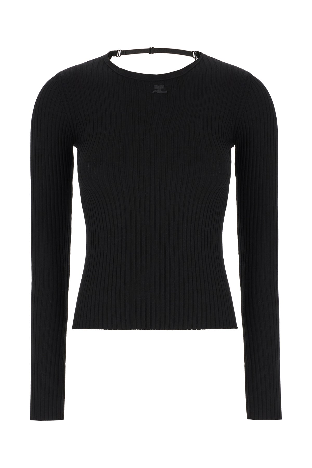 COURREGES Maglione in misto viscosa nera