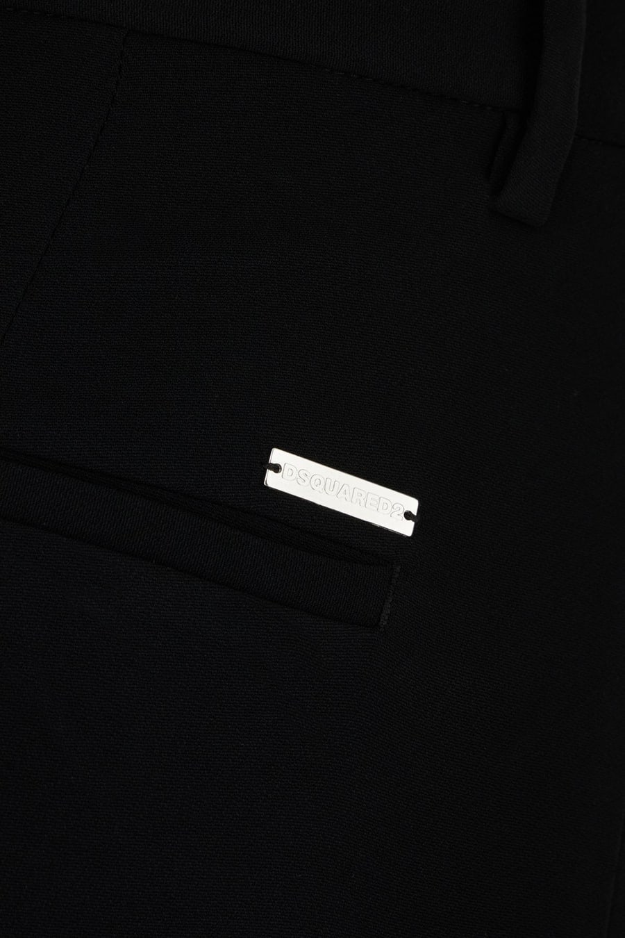 Dsquared2 Pantalone in viscosa stretch nera, view 3