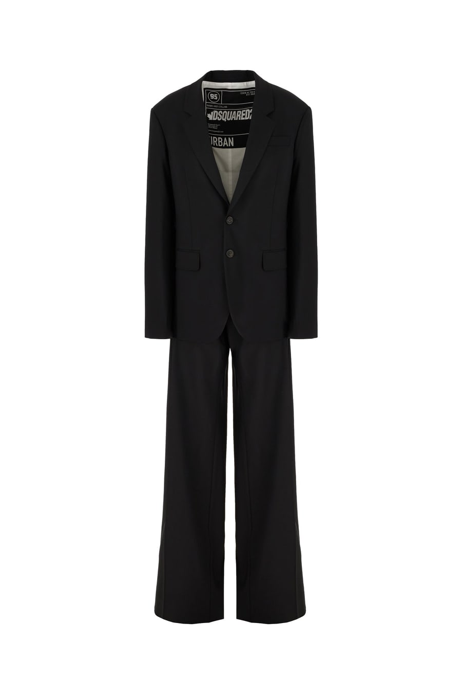 Dsquared2 Completo in lana stretch nero