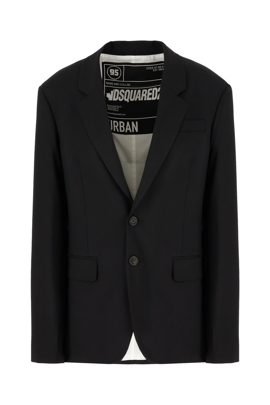 Dsquared2 Completo in lana stretch nero, view 2