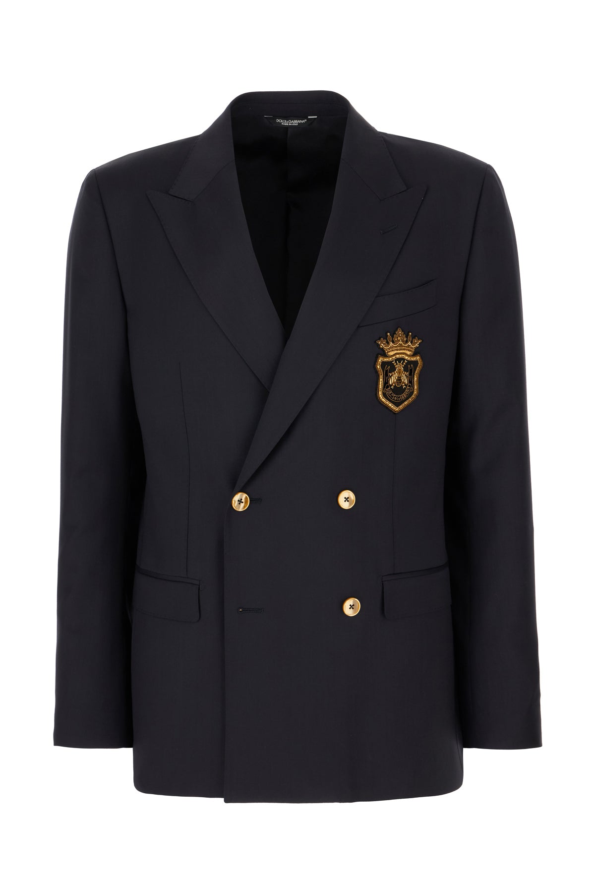 Dolce & Gabbana Giacca in lana stretch blu navy