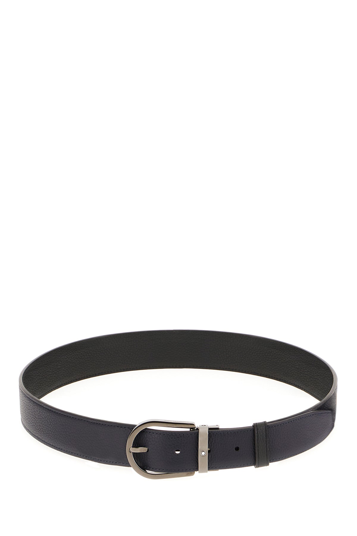 MONTBLANC Cintura reversibile in pelle blu notte