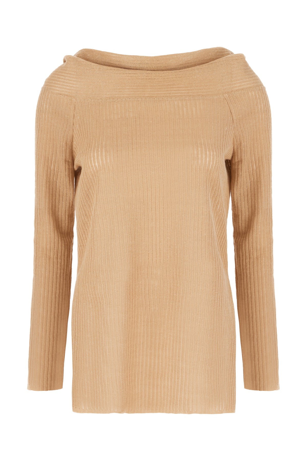 ALBERTA FERRETTI Maglione in lino rosa carne