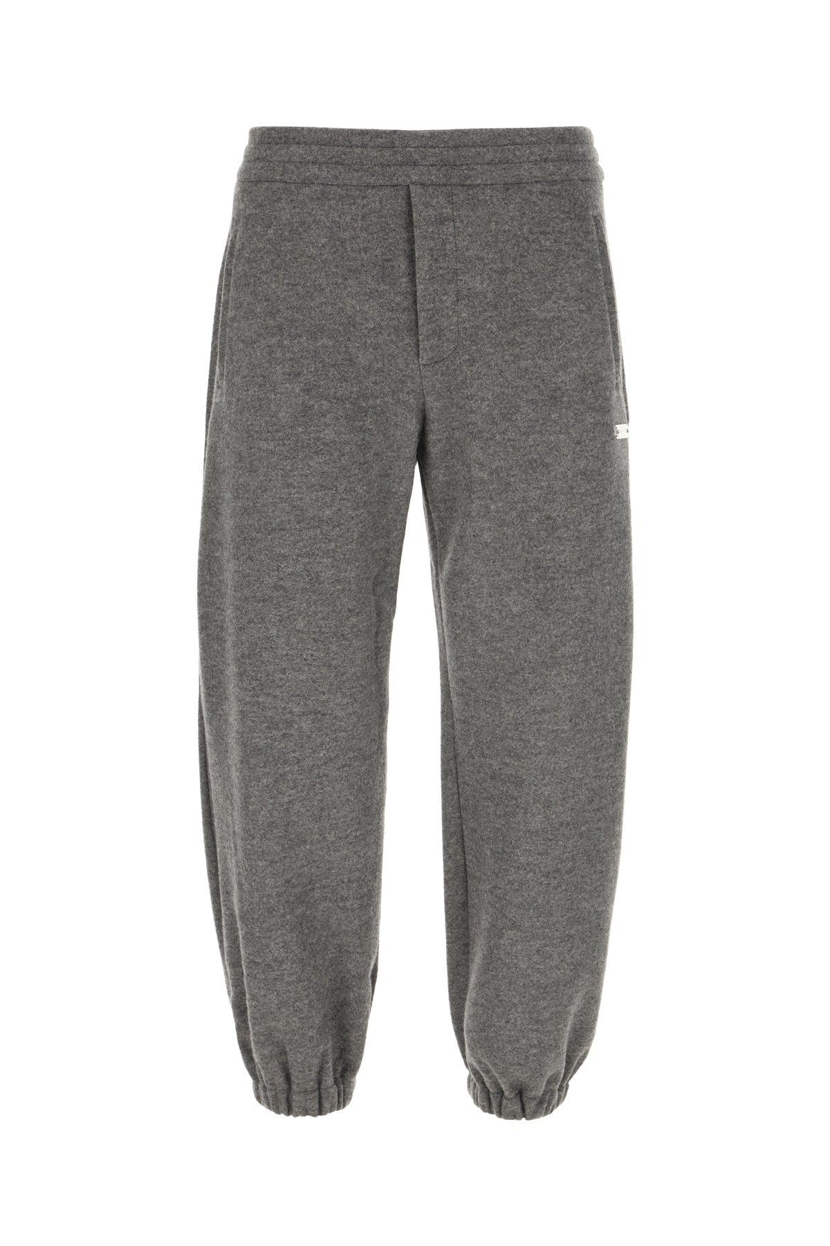 Alexander McQueen Pantalone jogging in misto lana grigia