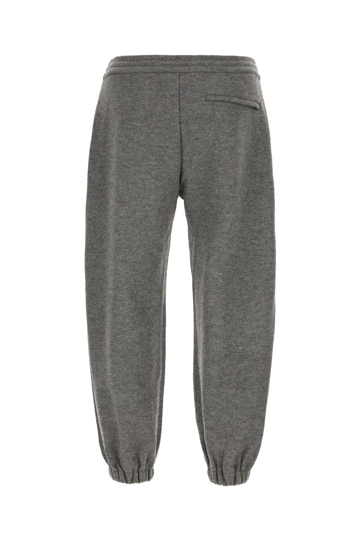 Alexander McQueen Pantalone jogging in misto lana grigia, view 2