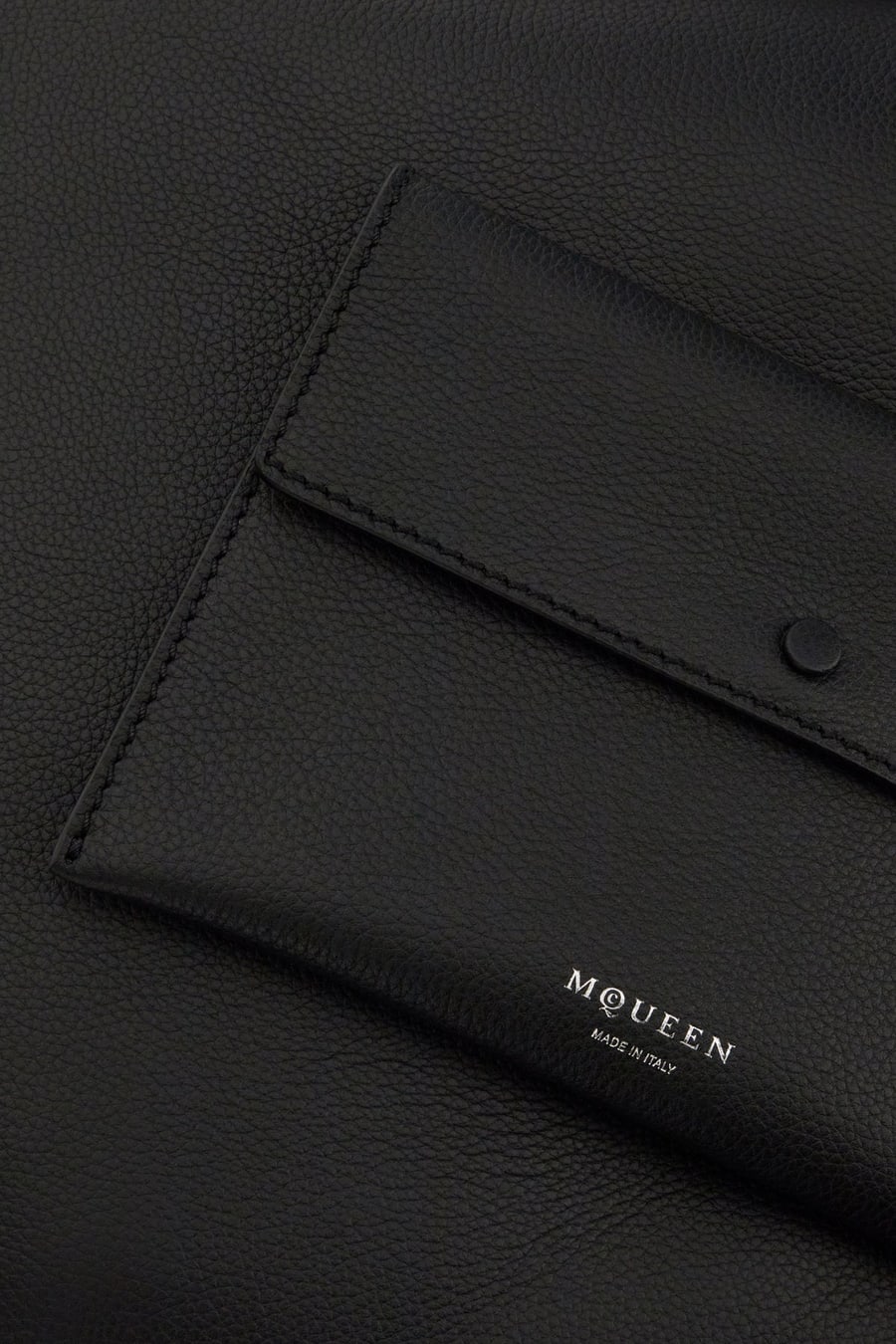 Alexander McQueen Borsa shopping in pelle nera, view 4