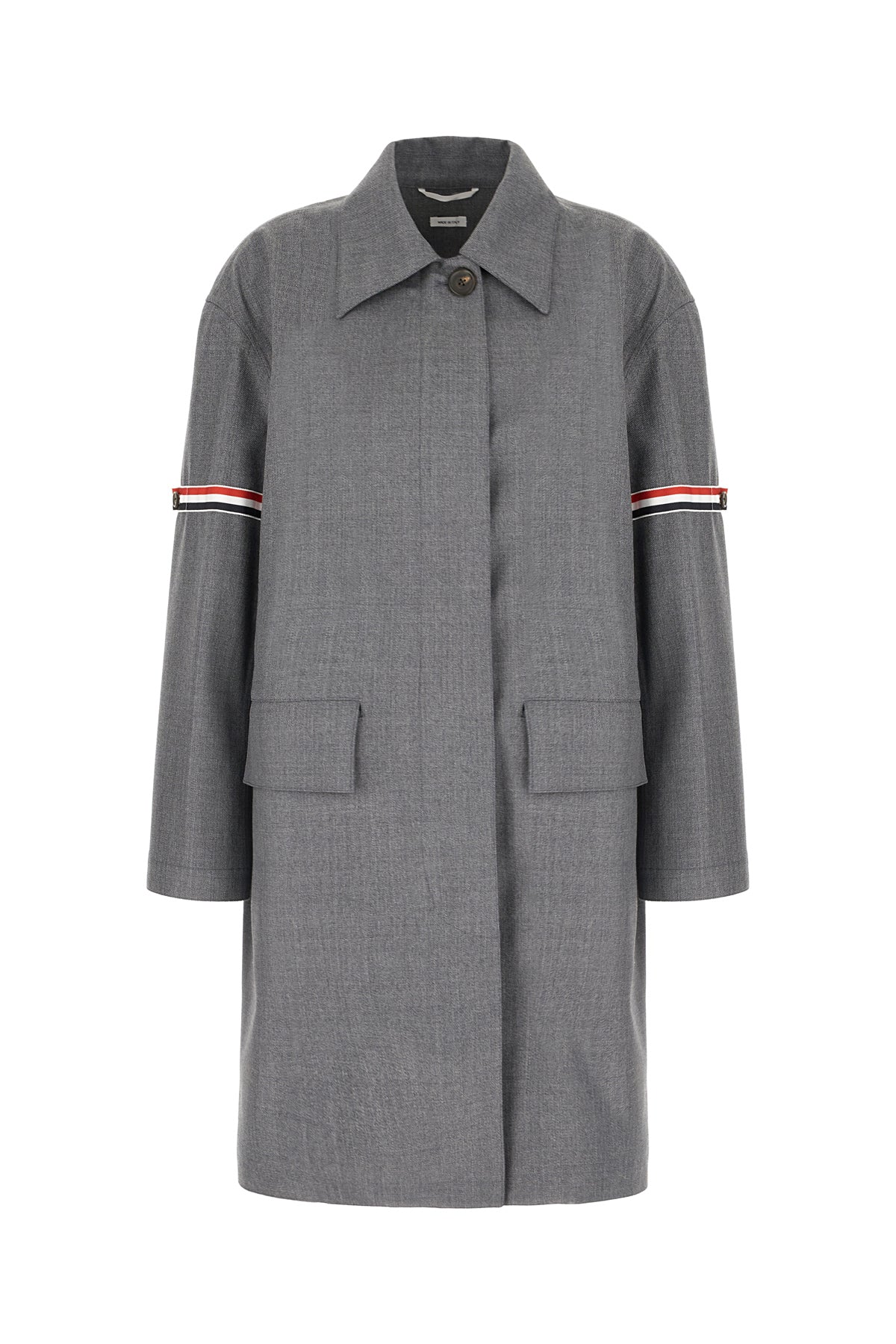 Thom Browne Soprabito in misto lana grigia