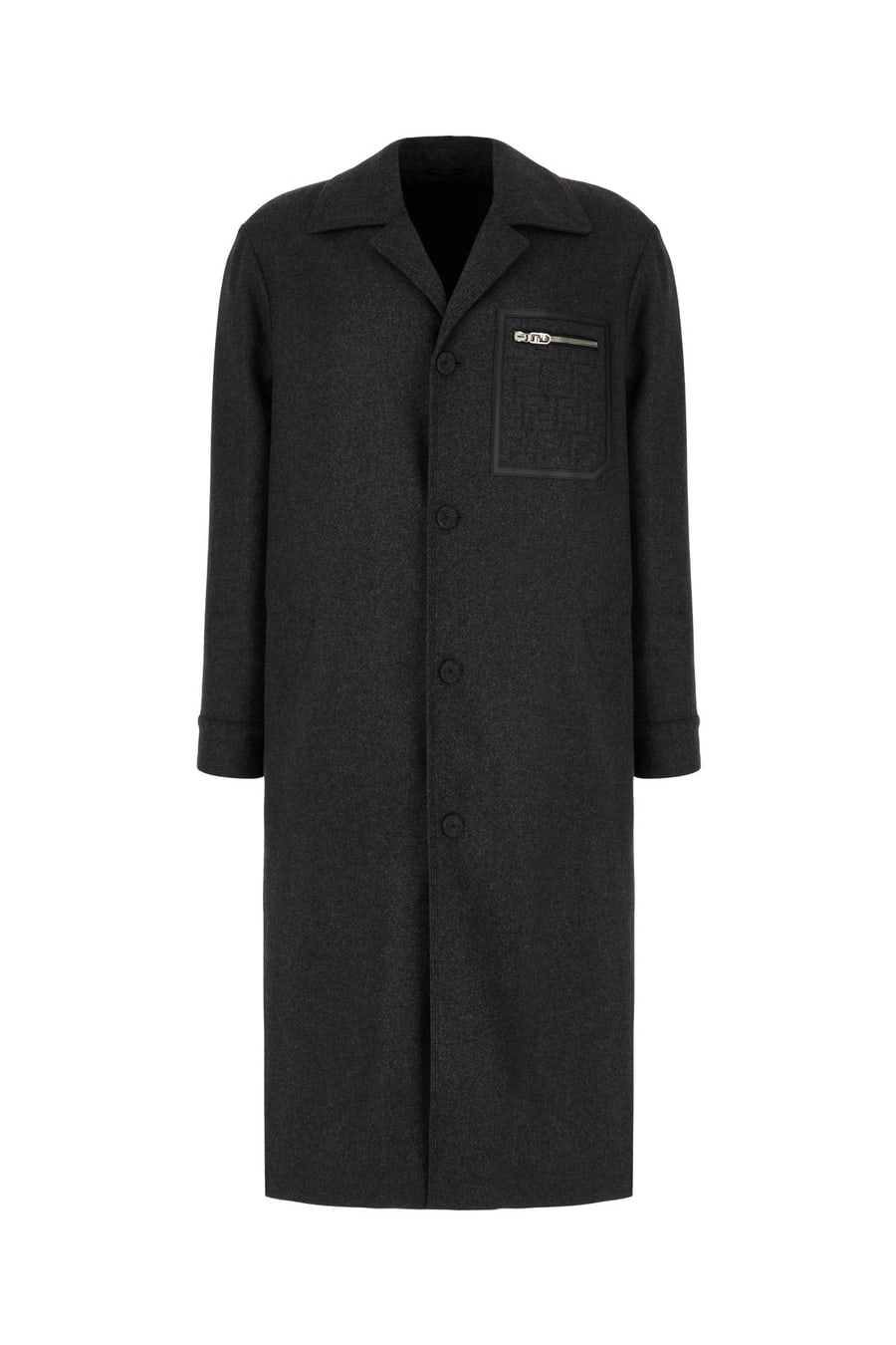 Fendi Cappotto in cashmere stretch grigio scuro