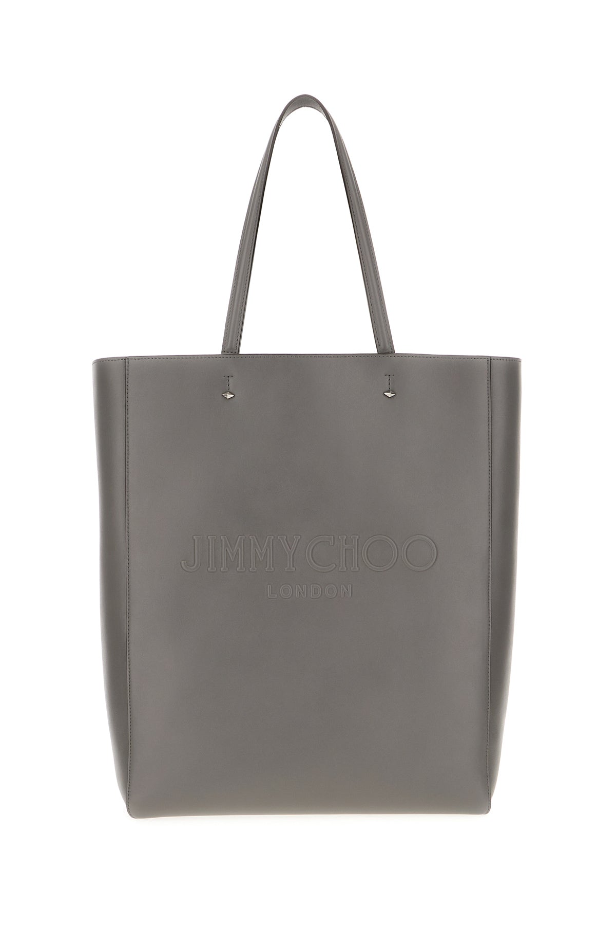 Jimmy Choo Borsa a mano Lenny grande in pelle grigio scuro
