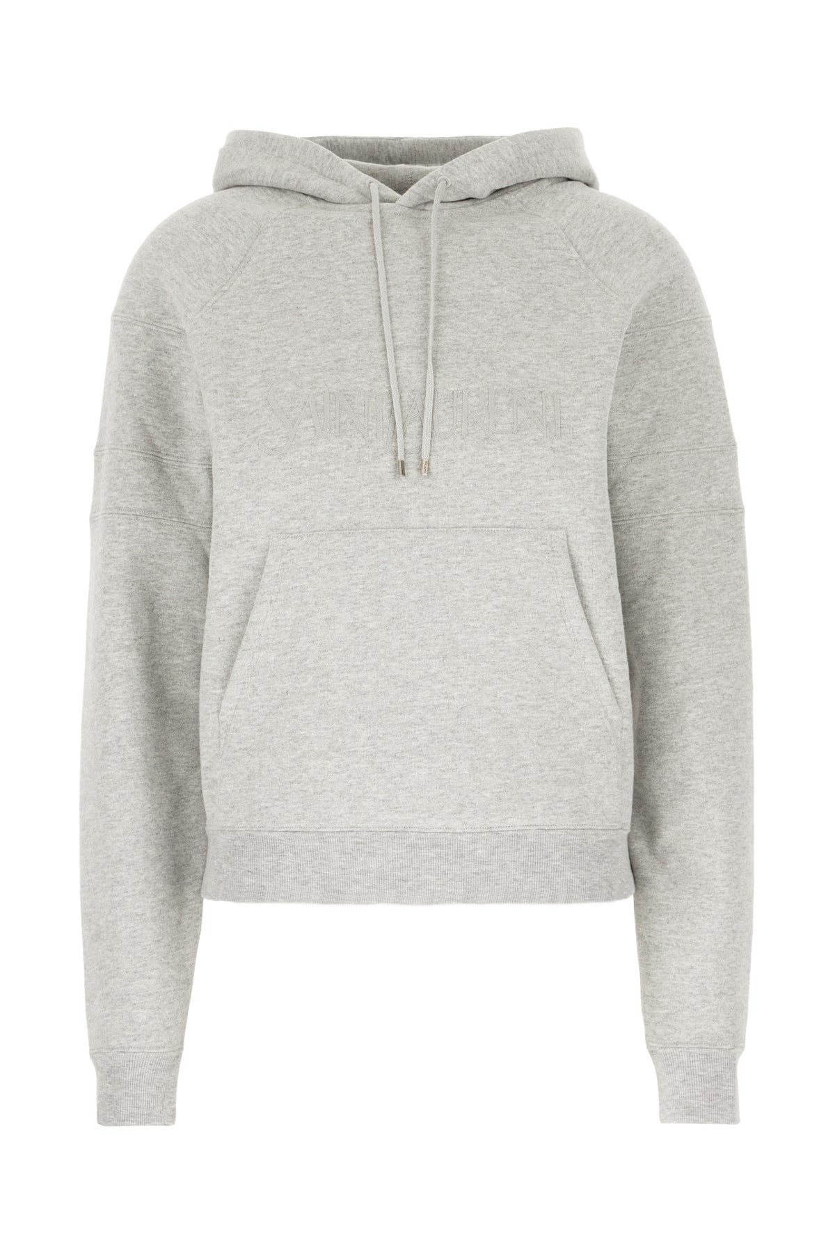Saint Laurent Felpa in misto cotone grigio mélange