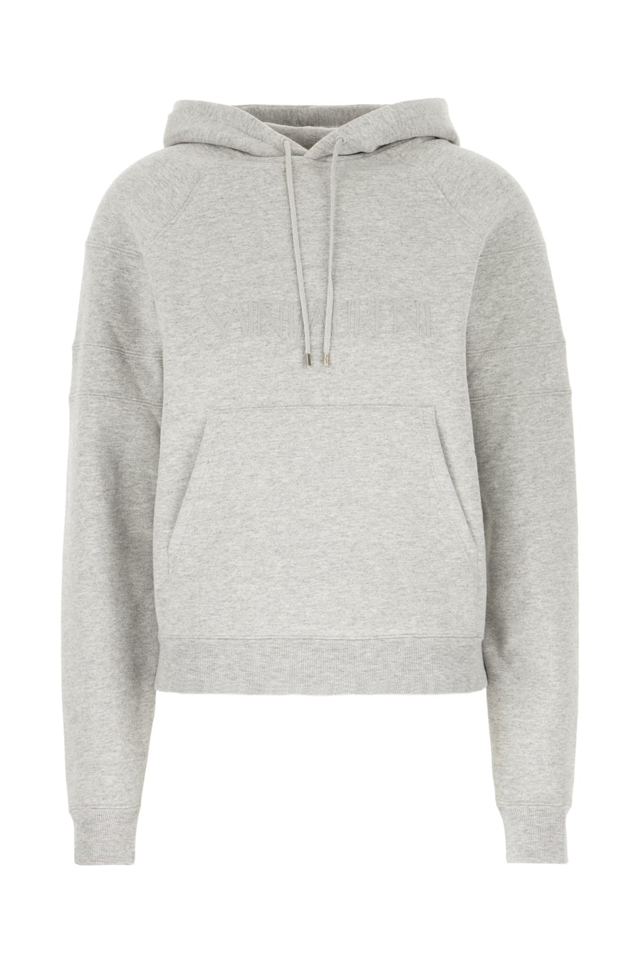 Saint Laurent Felpa in misto cotone grigio mélange