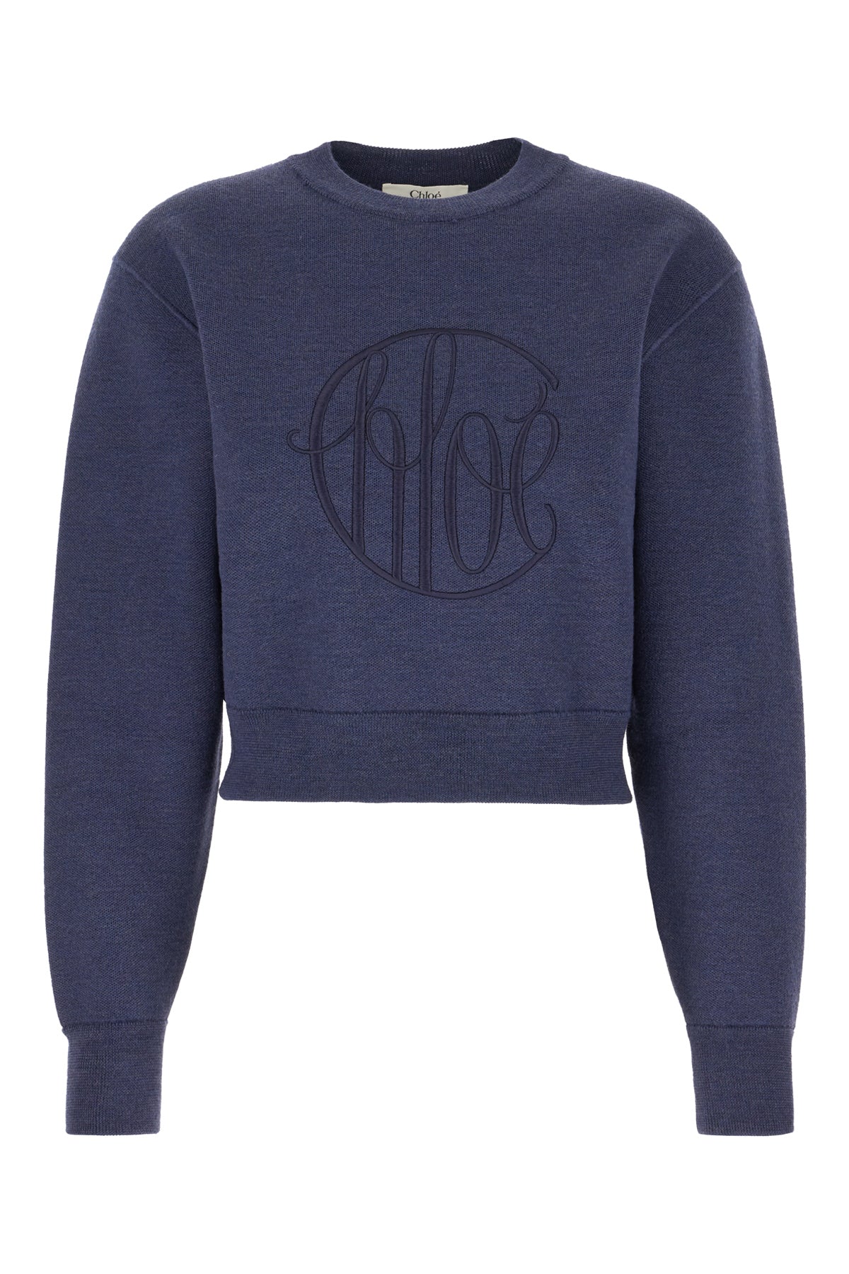 Chloé Maglione in lino blu navy
