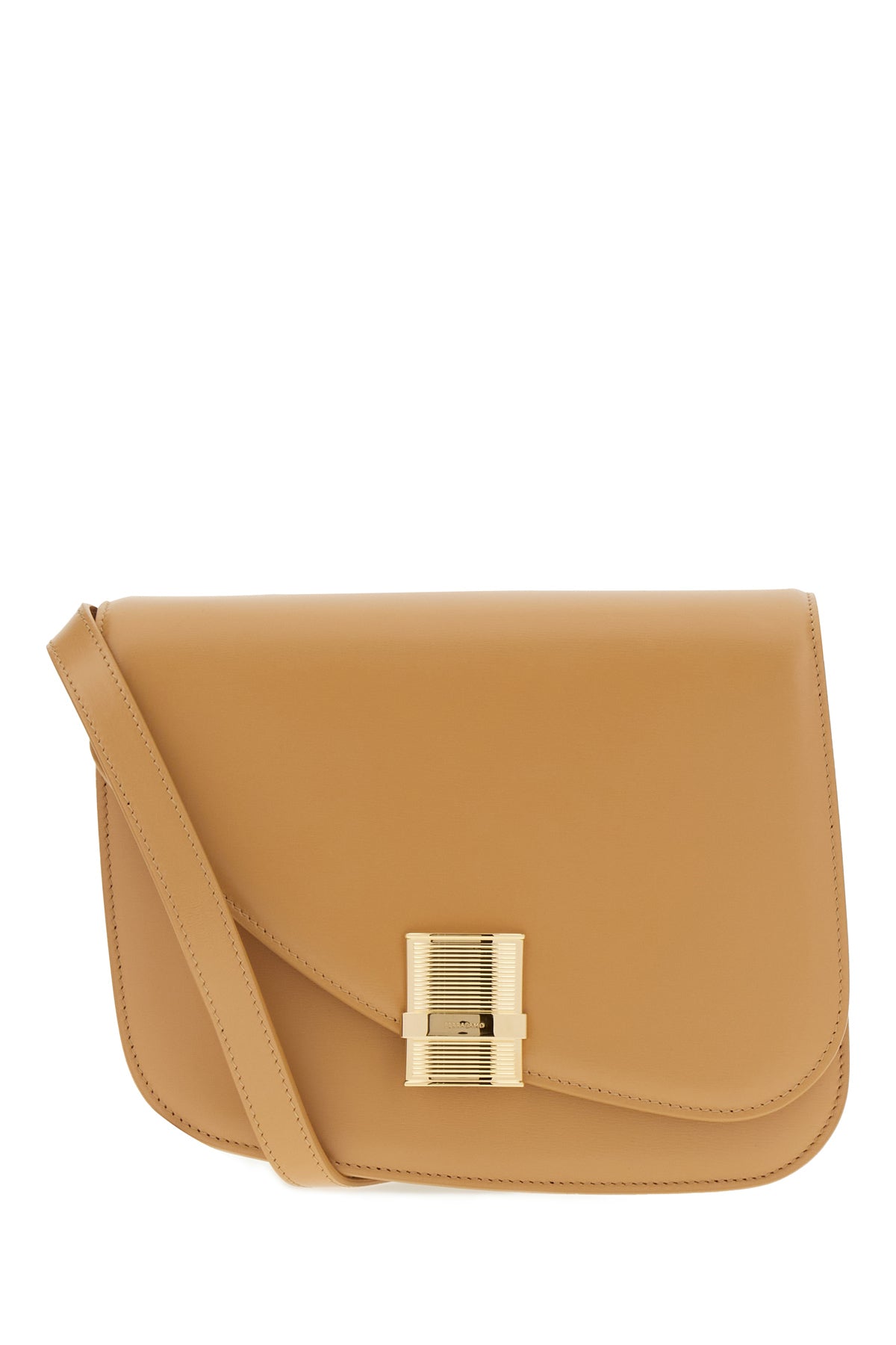 Ferragamo Borsa a tracolla Fiamma media in pelle cammello