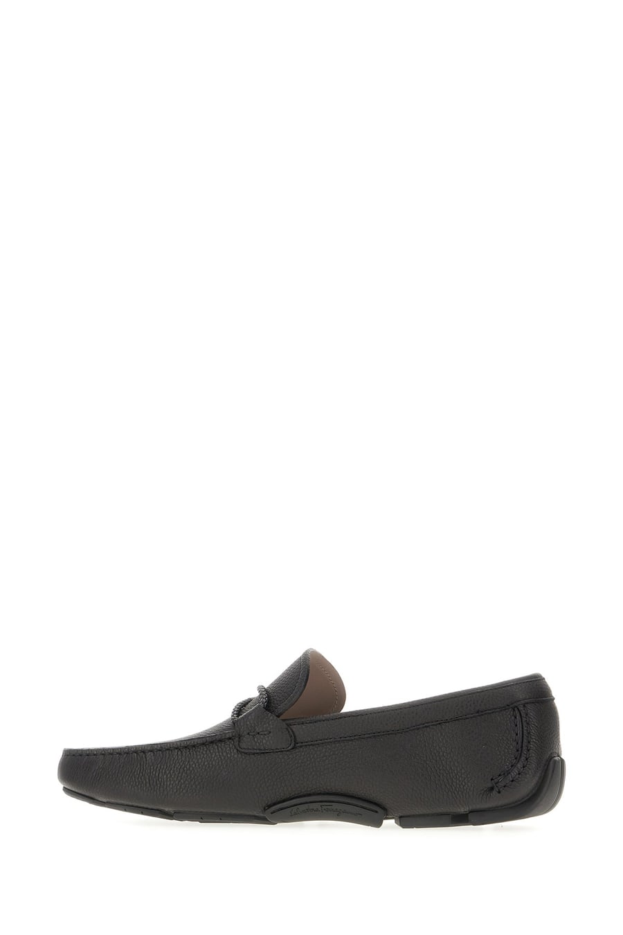 Ferragamo Mocassini Front in pelle nera, view 3
