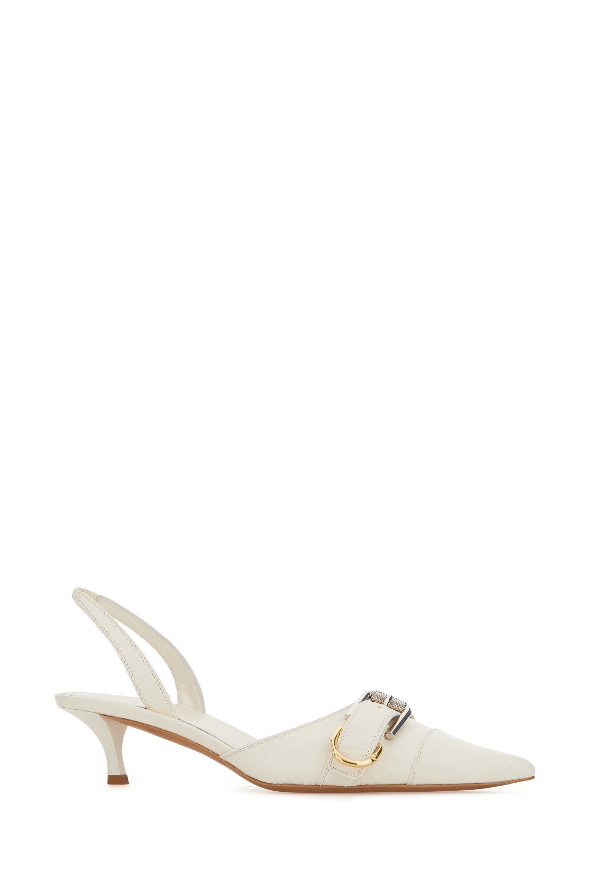 Givenchy Scarpe con tacco Voyou in pelle gesso, view 2