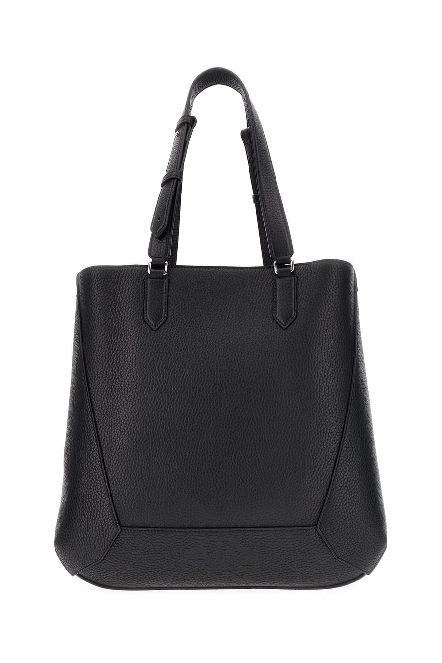 Alexander McQueen Borsa shopping The Edge in pelle nera, view 3