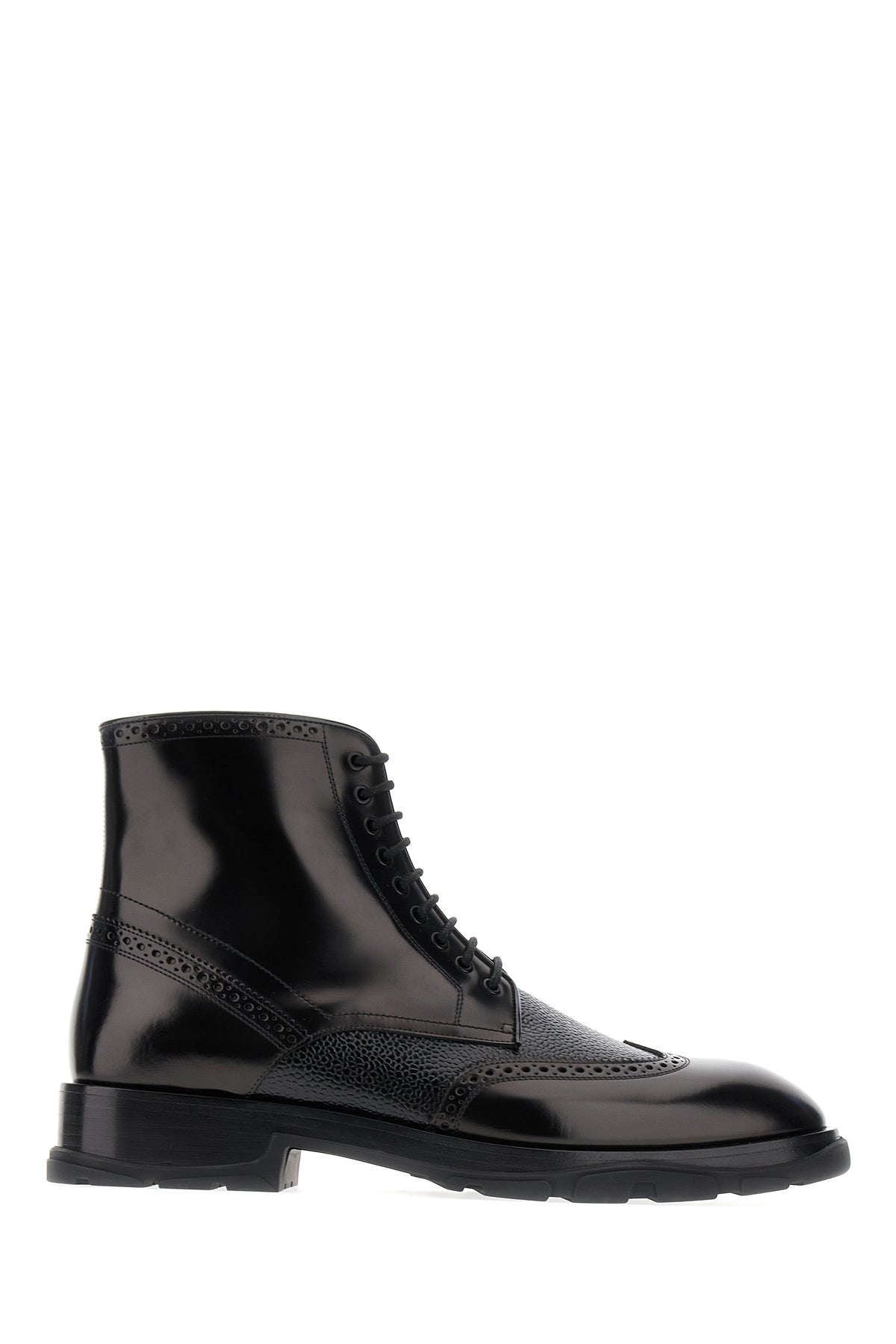 Alexander McQueen Stivaletti Punk Worker in pelle nera