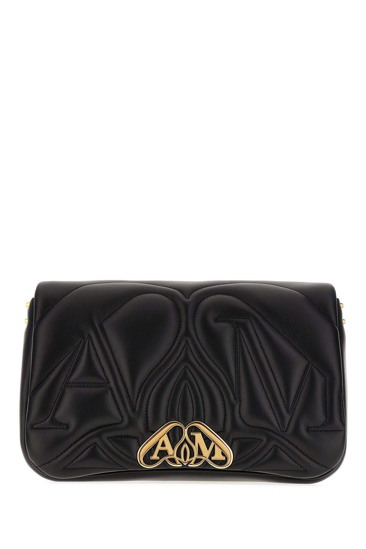 Alexander McQueen Borsa a spalla Seal in nappa nera