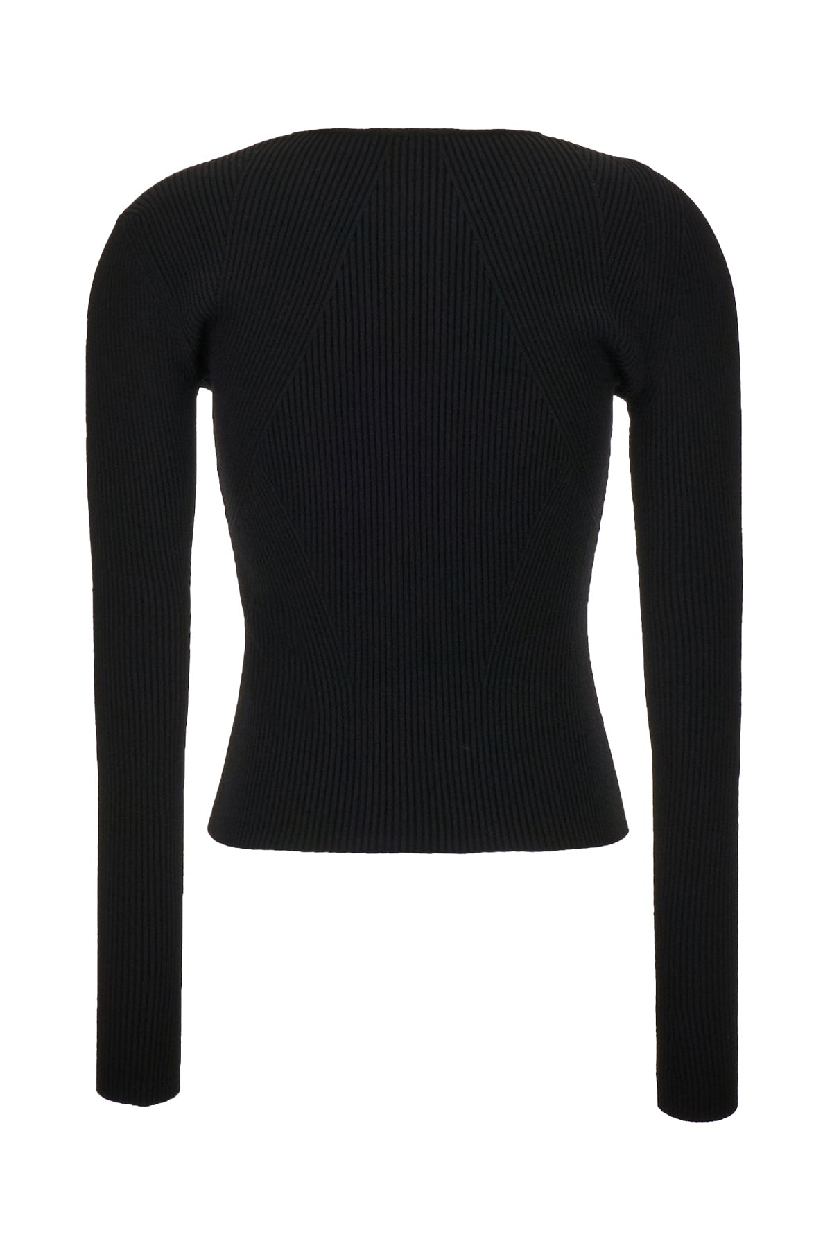 Alexander McQueen Maglione in misto lana nera, view 2