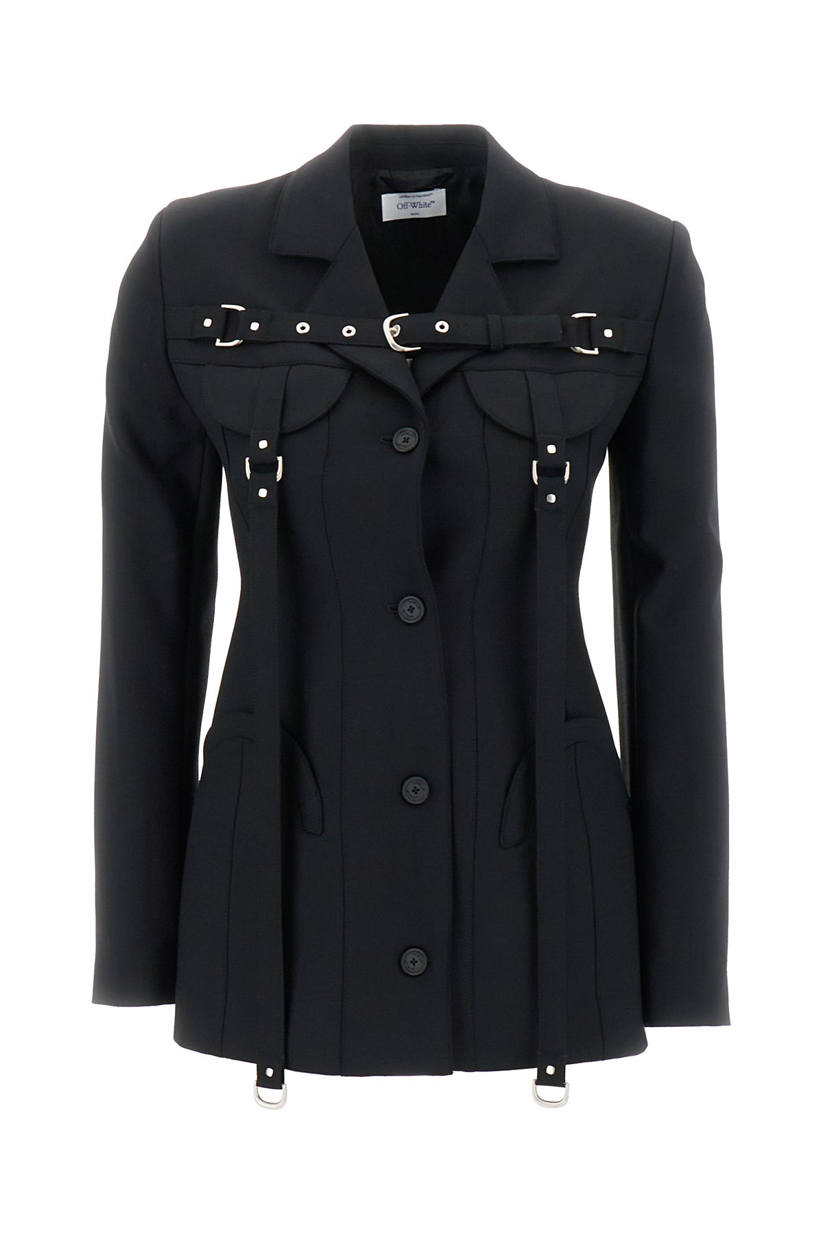 Off-White Giacca in misto poliestere stretch nero