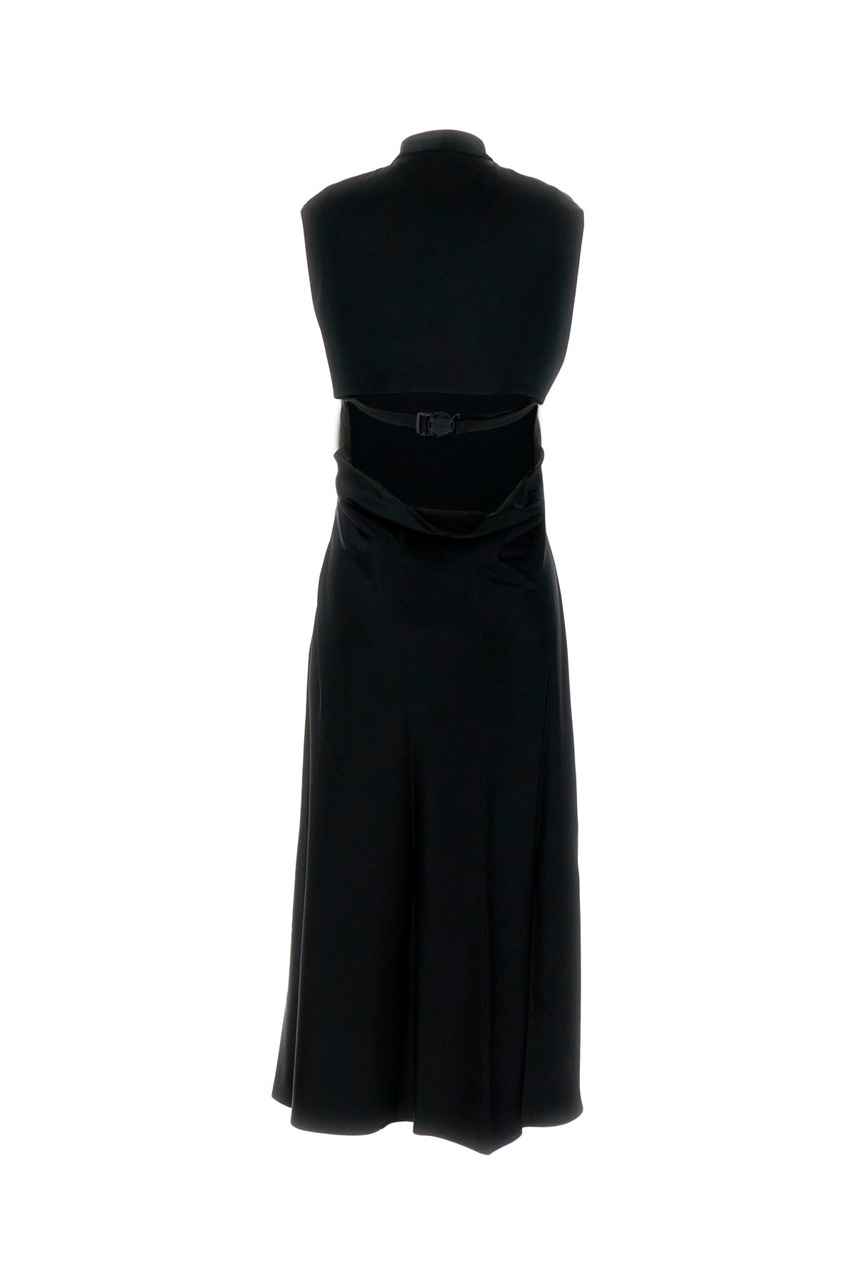 Off-White Abito in raso nero, view 2