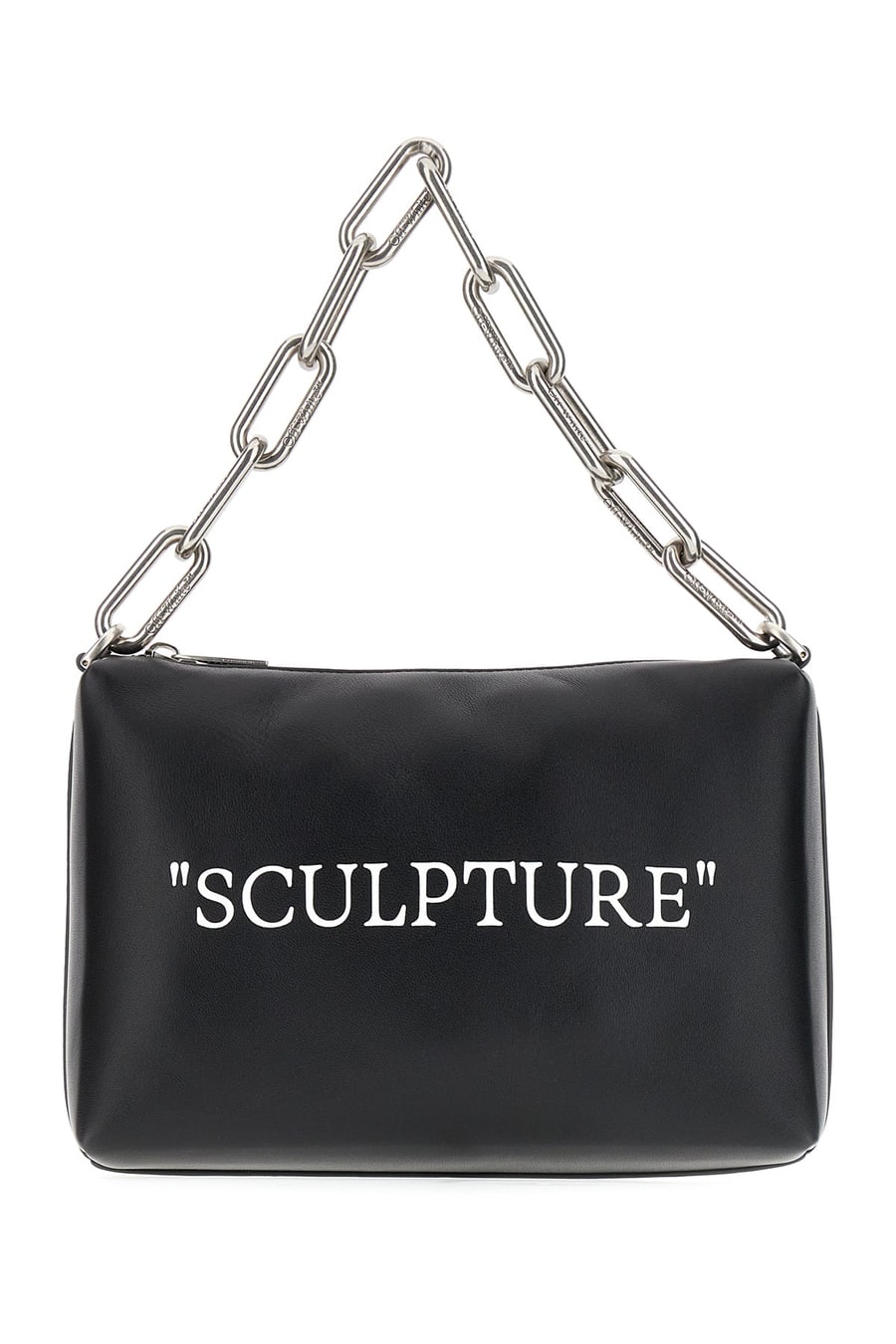 Off-White Borsa a mano in pelle nera