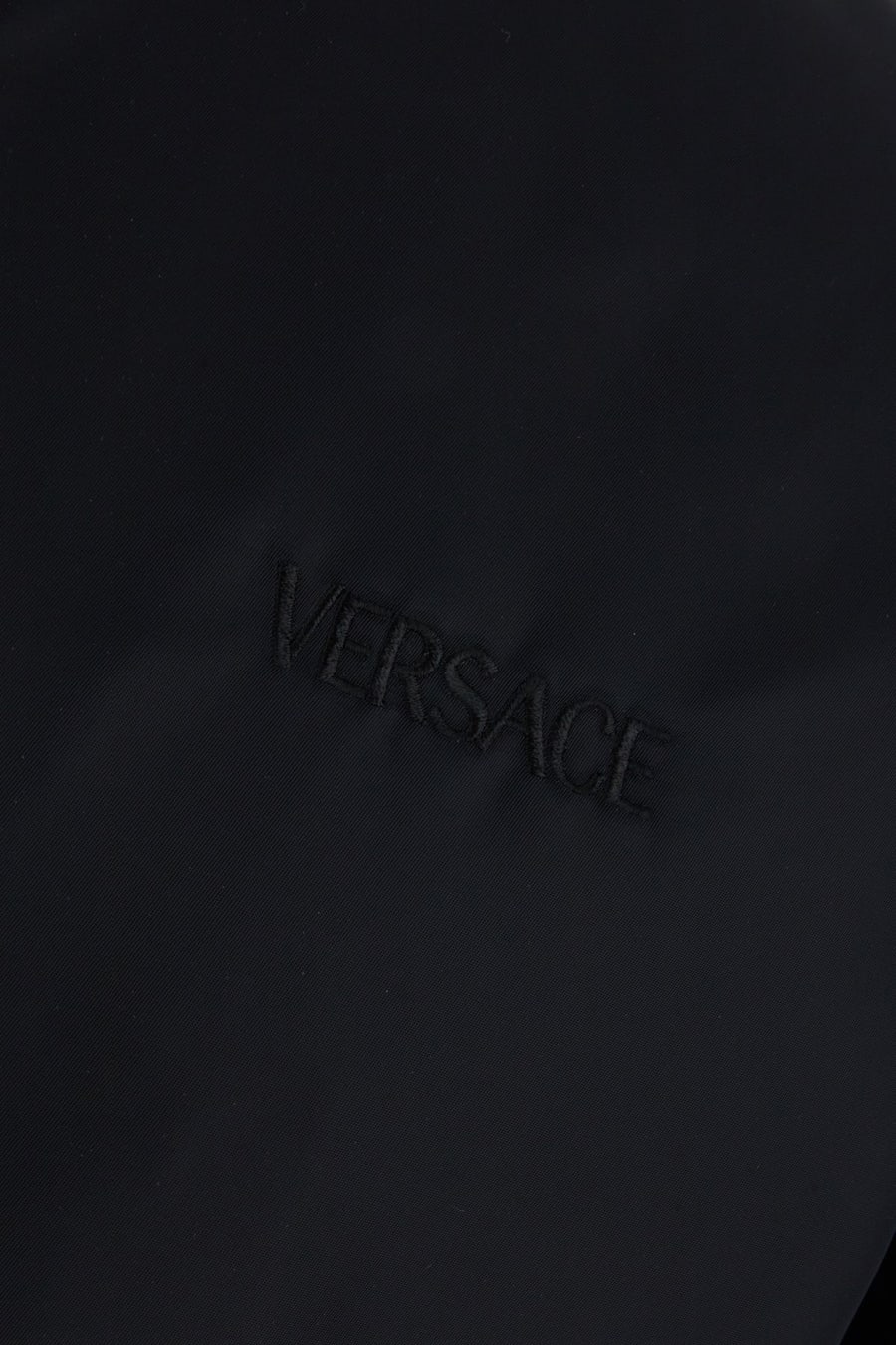 Versace Bomber imbottito in nylon nero, view 3