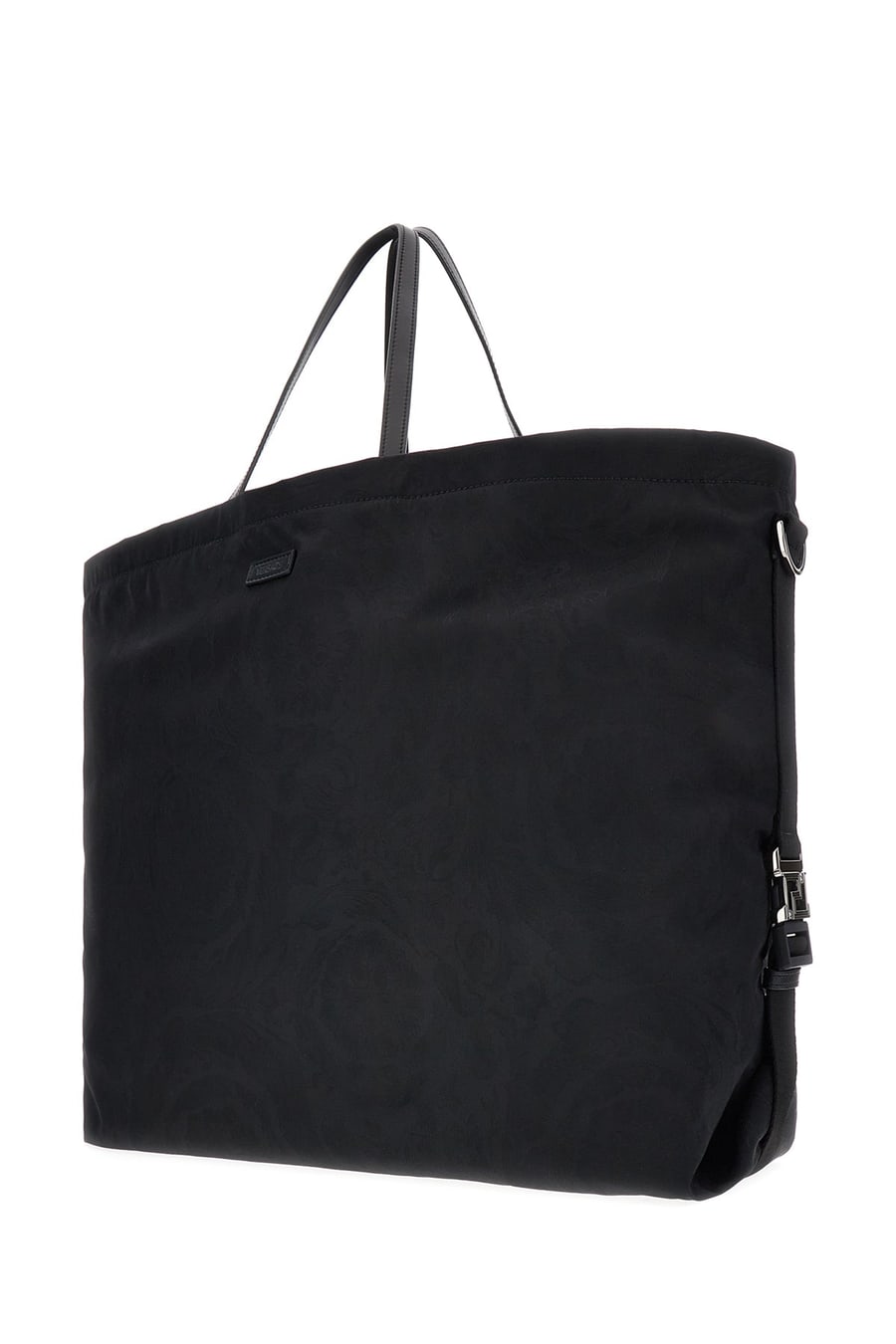 Versace Borsa shopping in nylon nero, view 2