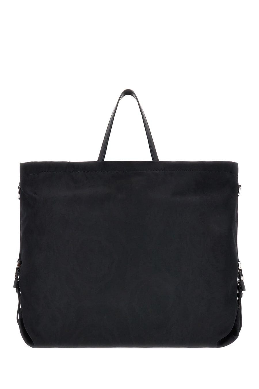 Versace Borsa shopping in nylon nero, view 3