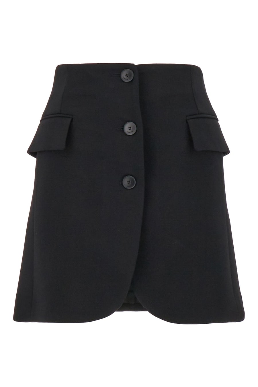 LANVIN Minigonna in misto lana stretch nera
