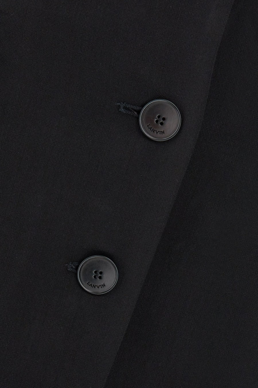 LANVIN Minigonna in misto lana stretch nera, view 3