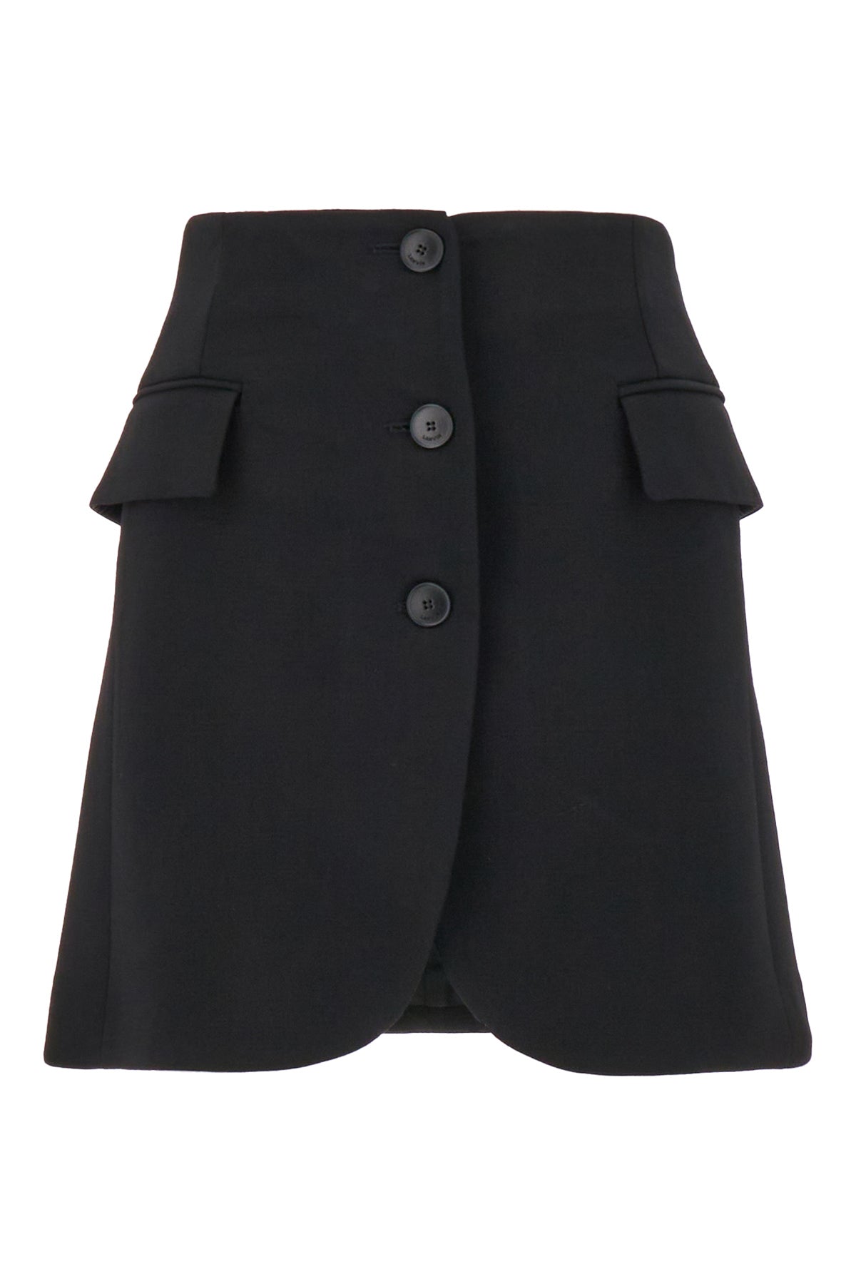 LANVIN Minigonna in misto lana stretch nera