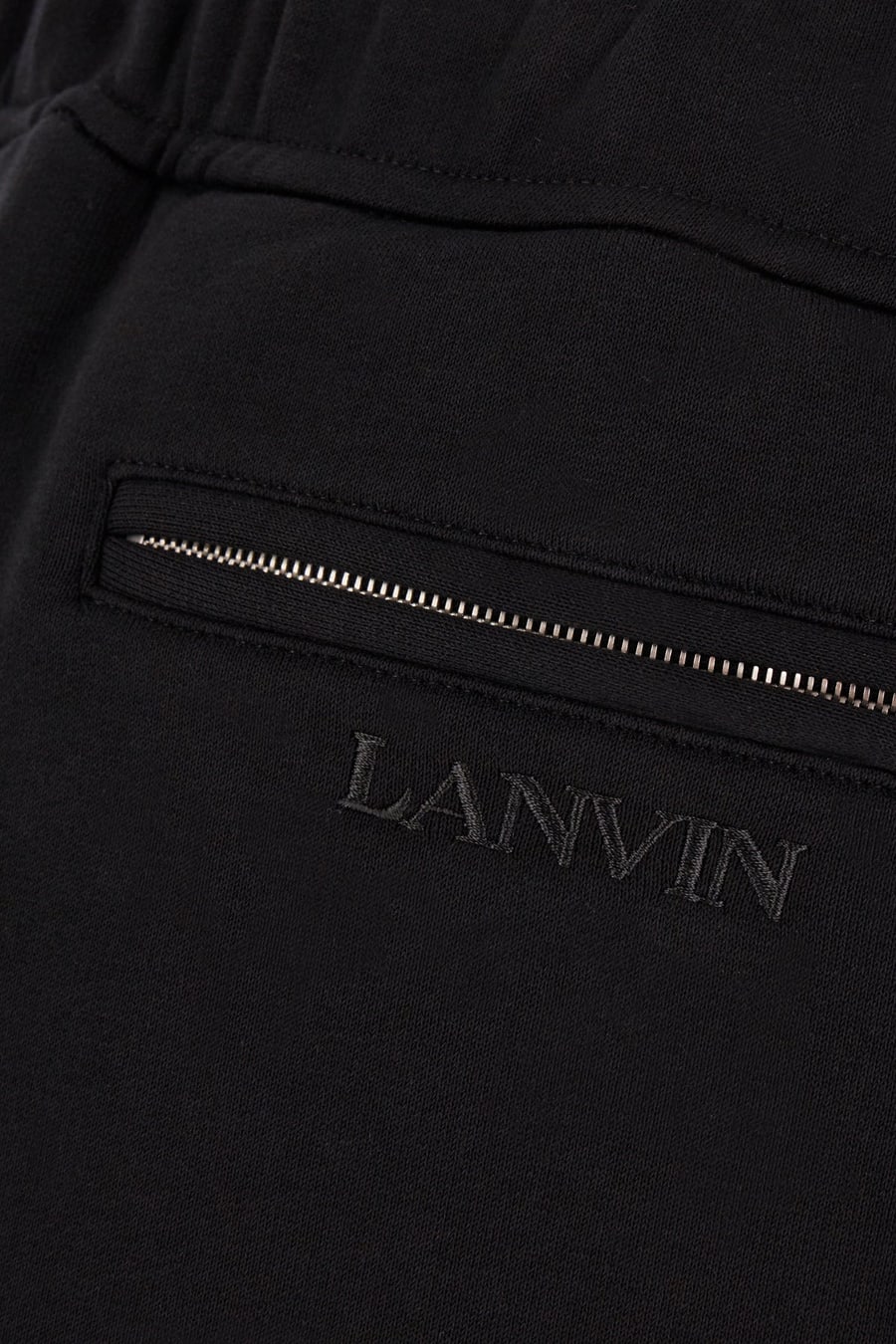 LANVIN Pantalone jogging in cotone nero, view 3