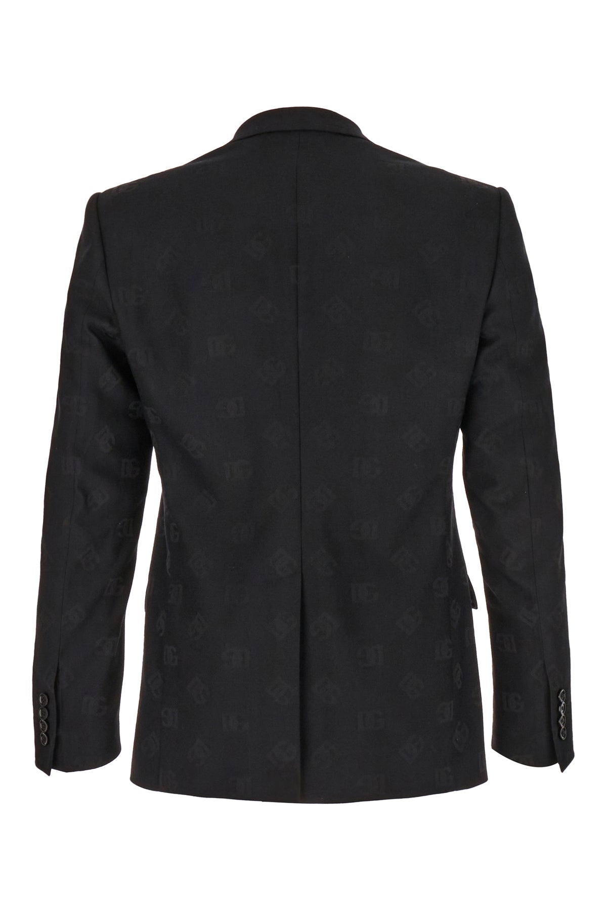Dolce & Gabbana Giacca in misto lana stretch nera, view 2