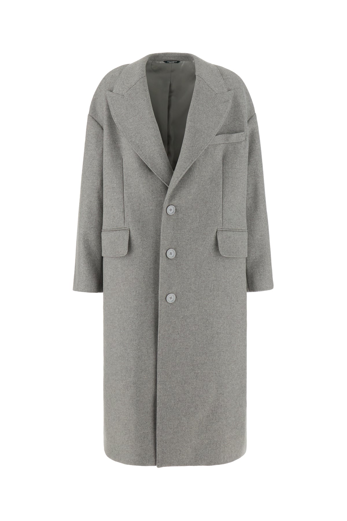 Dolce & Gabbana Cappotto in misto lana grigio melangé