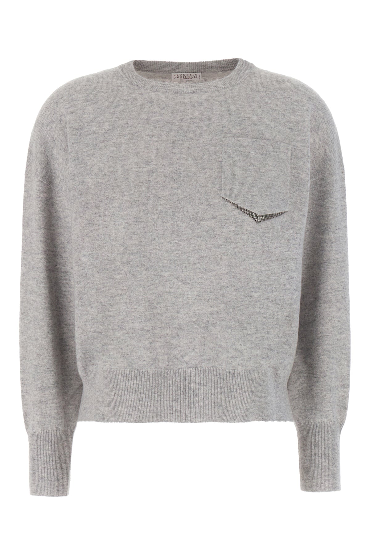 Brunello Cucinelli Maglione in cashmere grigio melangè