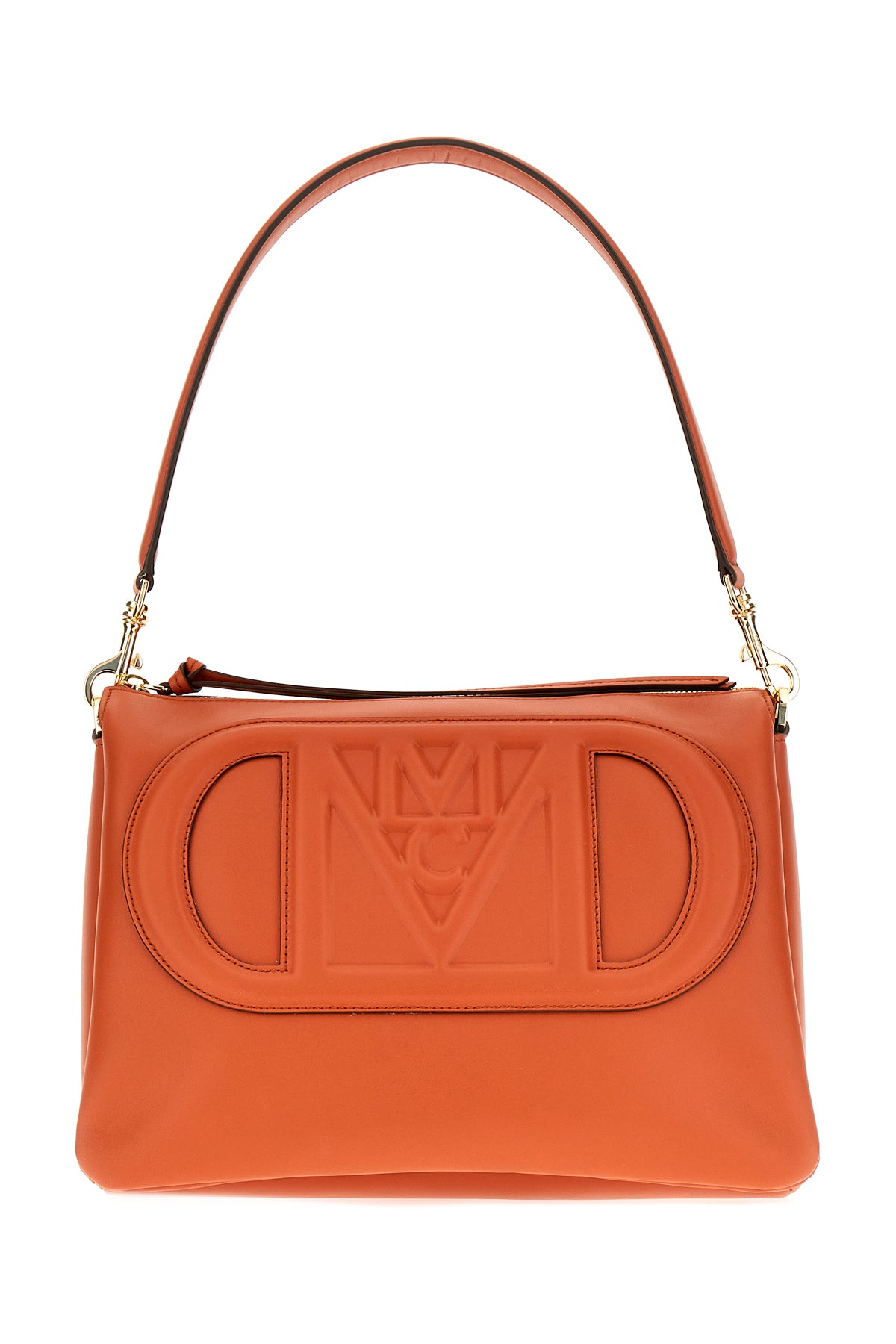 MCM Borsa a spalla Travia media in pelle caramello