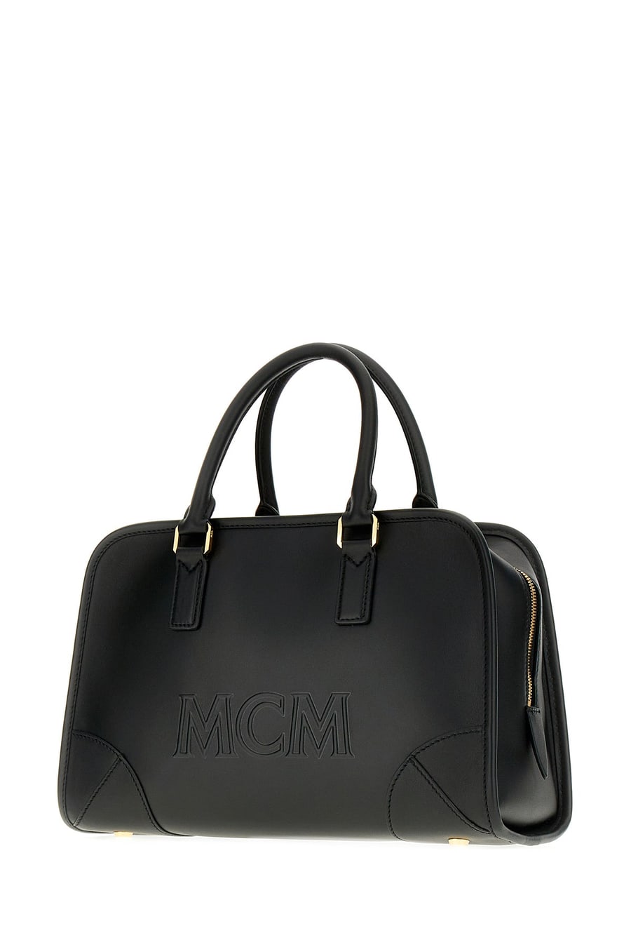 MCM Borsa a mano Aren Boston media in nappa nera, view 2