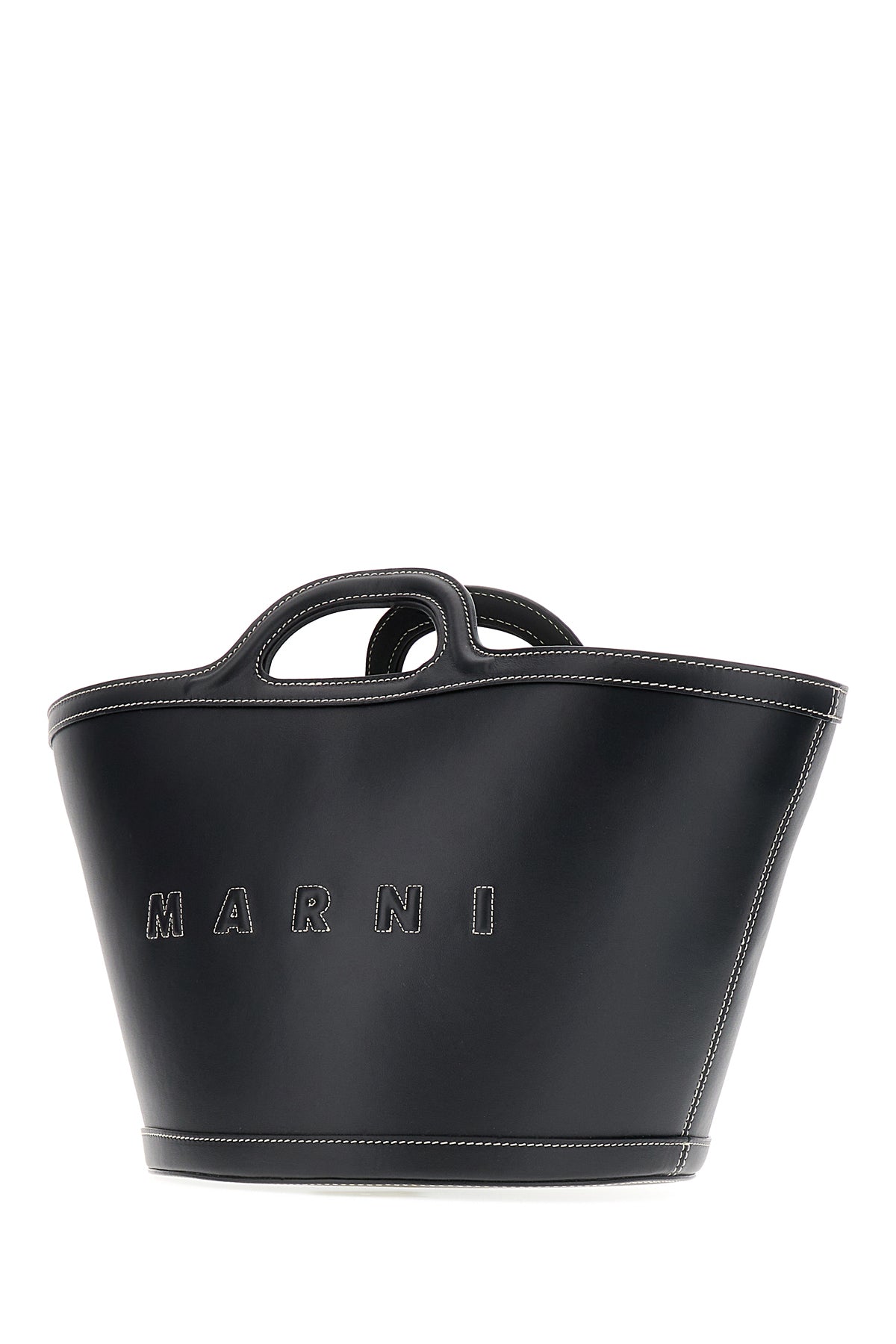 Marni Borsa a mano Tropicalia grande in pelle nera, view 2
