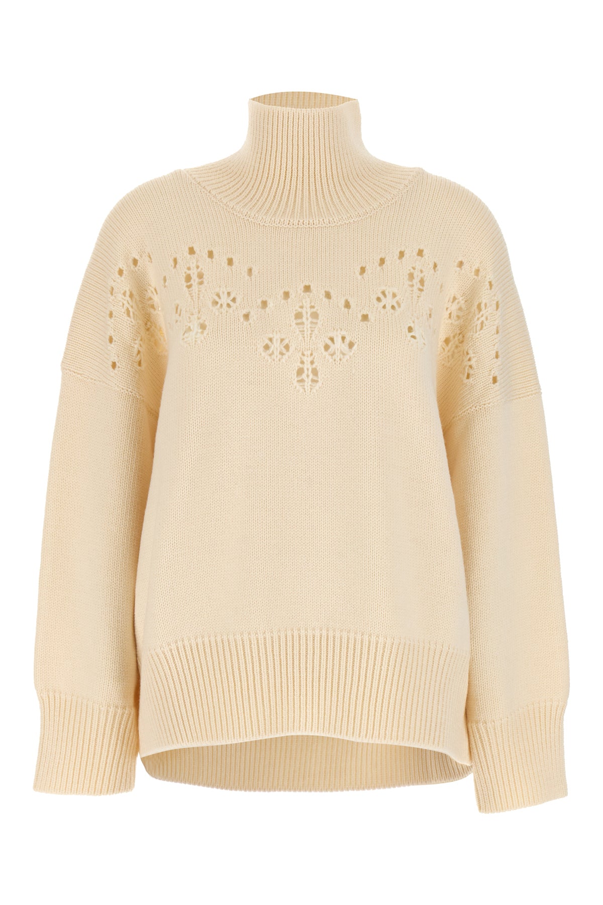 Chloé Maglione oversize in lana crema