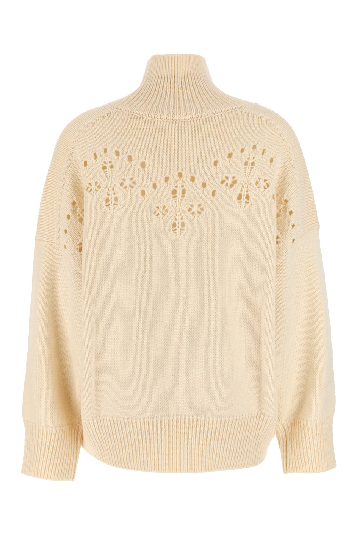 Chloé Maglione oversize in lana crema, view 2