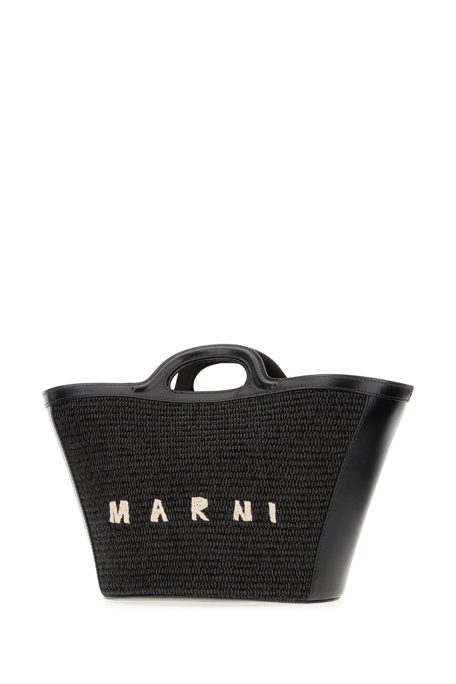 Marni Borsa a mano nera in cotone e nylon, view 2