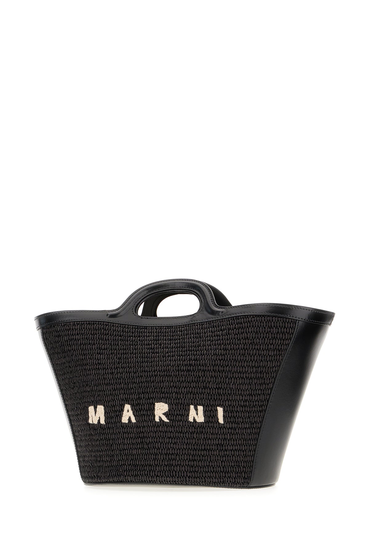 Marni Borsa a mano nera in cotone e nylon, view 2